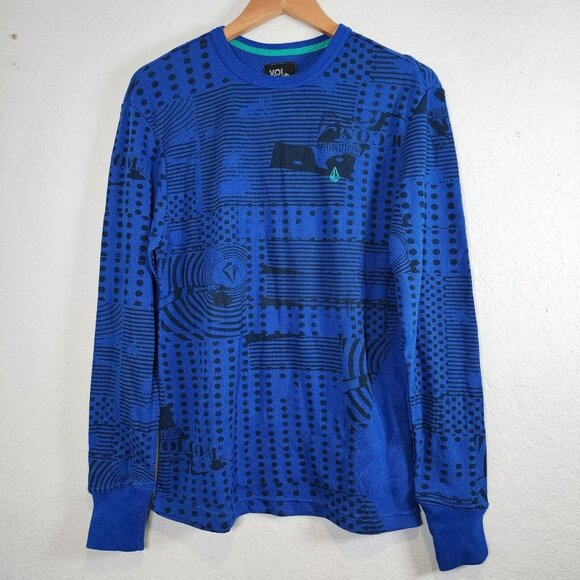 Volcom Other - Volcom T-shirt Long Sleeve Thermal Men's Size Medium Rogan Printed Crew Neck